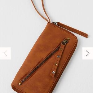 Free People Vegan Leather Wristlet Wallet